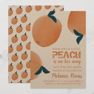 Invitación de fruta de melocotón para baby shower 
