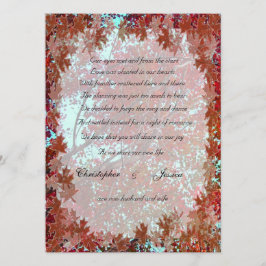 Invitación de fugas en las hojas de otoño