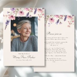 Invitación de funeral con foto "Celebración de la 