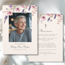 Invitación de funeral con foto "Celebración de la 