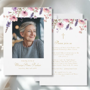Invitación de funeral con foto "Celebración de la