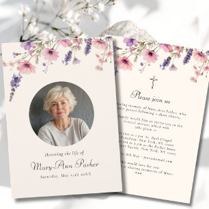 Invitación de funeral con foto "Celebración de la