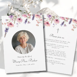 Invitación de funeral con foto "Celebración de la 