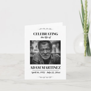 Invitación de funeral con foto Celebración de la v
