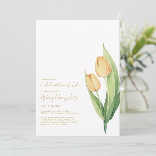 Invitación de funeral de celebración de la vida de (Anverso de pie)