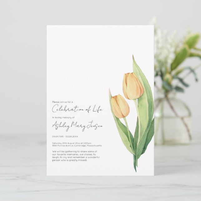 Invitación de funeral de celebración de la vida de (Anverso de pie)