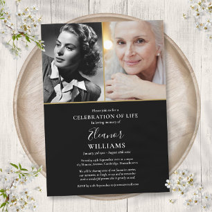 Invitación de funeral de celebración de vida con 2