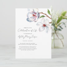 Invitación de funeral de celebración de vida de ma