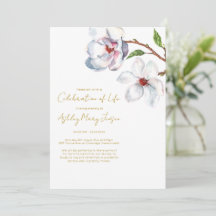 Invitación de funeral de celebración de vida de ma