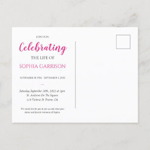 Invitación de funeral de foto de celebración de vi