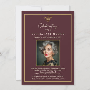 Invitación de funeral personalizada Old Money Burg