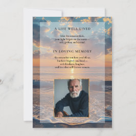 Invitación de funeral personalizada para puesta de
