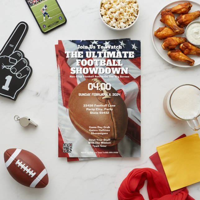 Invitación de Fútbol Americano "Únete a ver" (American Football "Join Us To Watch" Invitation)