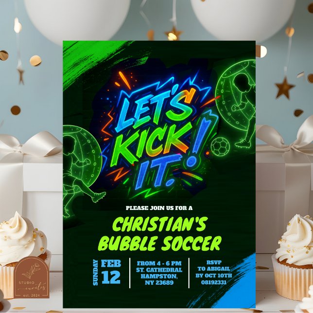 Invitación de fútbol burbuja adolescente grafiti n (Subido por el creador)