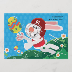 Invitación de fútbol del conejo de Pascua