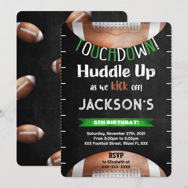 Invitación de fútbol editable (Anverso / Reverso)