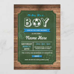 Invitación de futbol Oh Boy Baby Shower