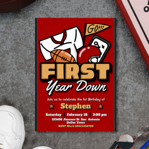 Invitación de fútbol para el 1er cumpleaños - Prim