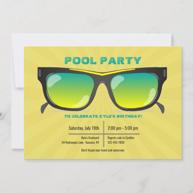Invitación de Gafas de Sol (Anverso)