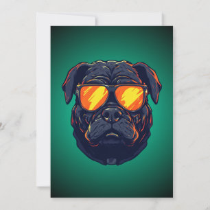 Invitación de gafas de sol neon de Mecha Cyberpunk