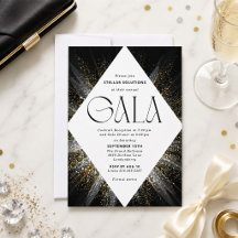 Invitación de Gala de Corbata Negra Brillo