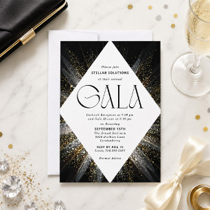 Invitación de Gala de Corbata Negra Brillo