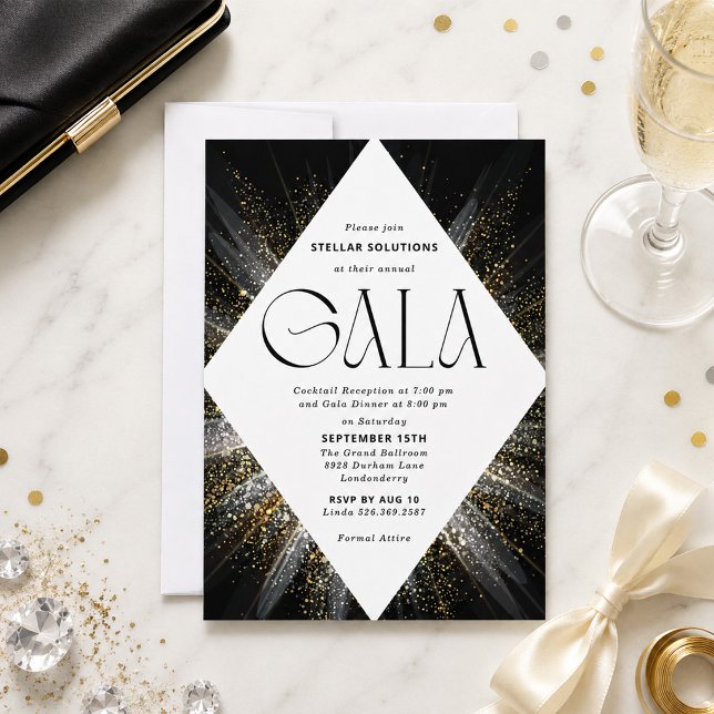 Invitación de Gala de Corbata Negra Brillo (Subido por el creador)