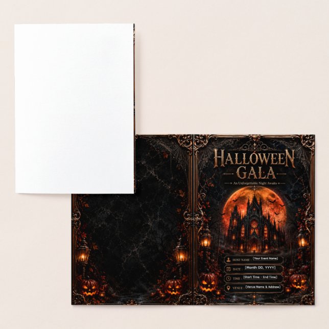 Invitación de gala de Halloween editable | Gótico  (Demostración)
