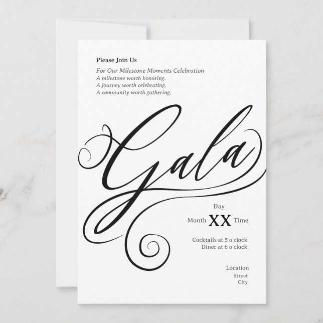 Invitación de Gala de Hito (Anverso)
