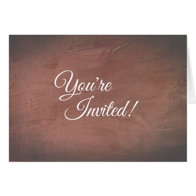Invitación de gala de yeso de burdeos alisado a ma (Anverso (Horizontal))