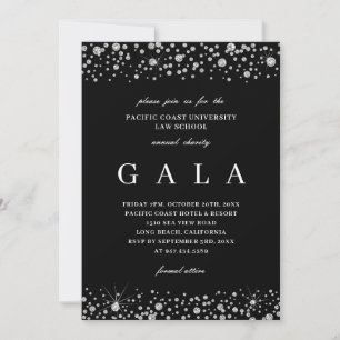 Invitación de gala Diamante Brillo Corbata Negra