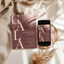 Invitación de gala empresarial editable de bronce