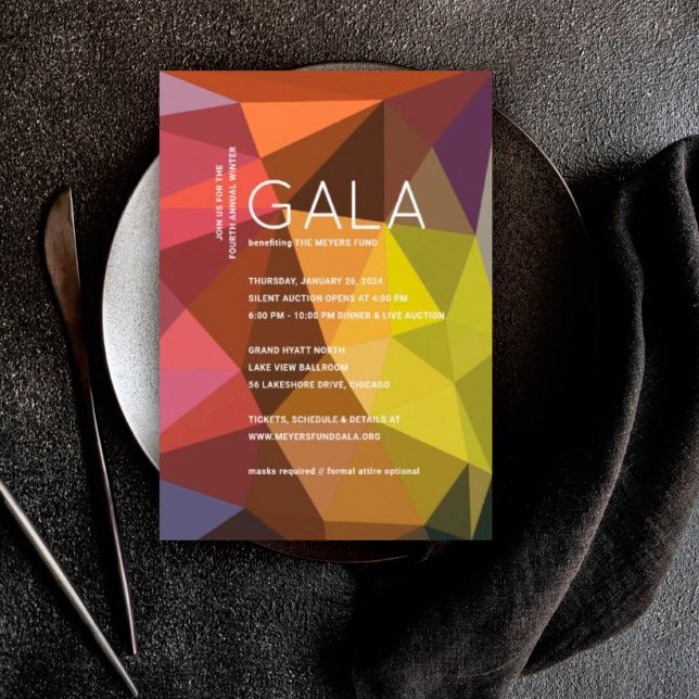 Invitación de Gala Geométrica Moderna de Color (Subido por el creador)