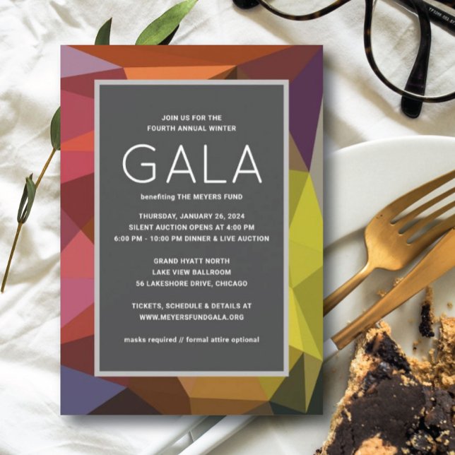 Invitación de Gala Geométrica Moderna de Color (Subido por el creador)