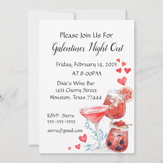 Invitación de Galentines (Anverso)