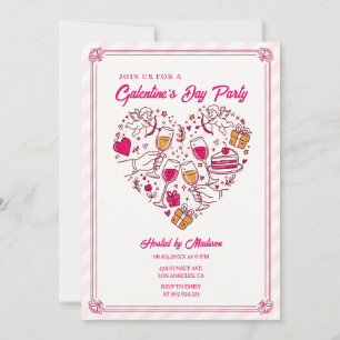 Invitación de Galentines Ángeles de Cupido con Dis