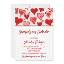 Invitación de Galentines Brunch rosa y rojo Amigas