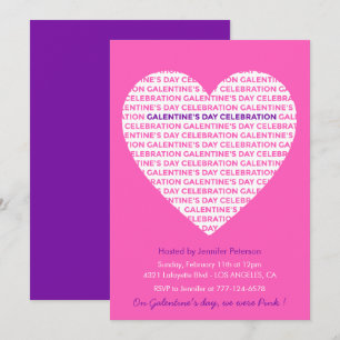 Invitación de Galentines rosa amigas San Valentín