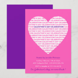 Invitación de Galentines rosada amigas del Día de