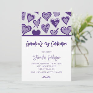 Invitación de Galentines xoxo Corazones de San Val
