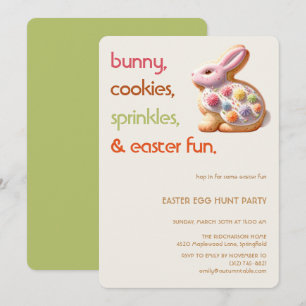 Invitación de galleta de conejo de Pascua Fiesta