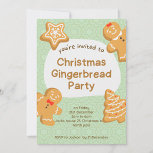 Invitación de Galletas de Jengibre Navideñas Dulce