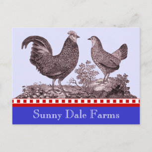 Invitación de gallinas para picnic, mercado de agr