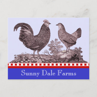 Invitación de gallinas para picnic, mercado de agr
