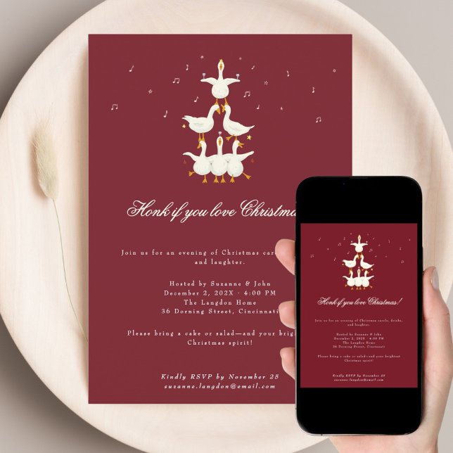 invitación de ganso villancico navideño (Subido por el creador)