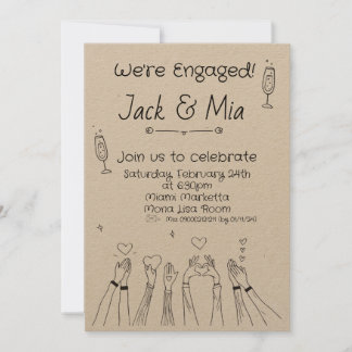 Invitación de garabato dibujado a mano