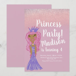 Invitación de garabato para fiesta de princesa lin
