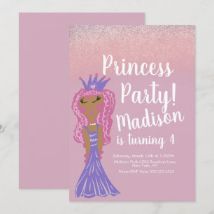 Invitación de garabato para fiesta de princesa lin