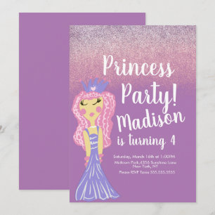 Invitación de garabato para fiesta de princesa lin