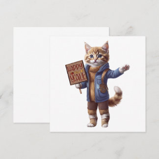 Invitación de gatito de otoño 'Happy Fall Y'all'